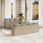 8-Piece Garden Sofa Set with Cushions Black and Brown