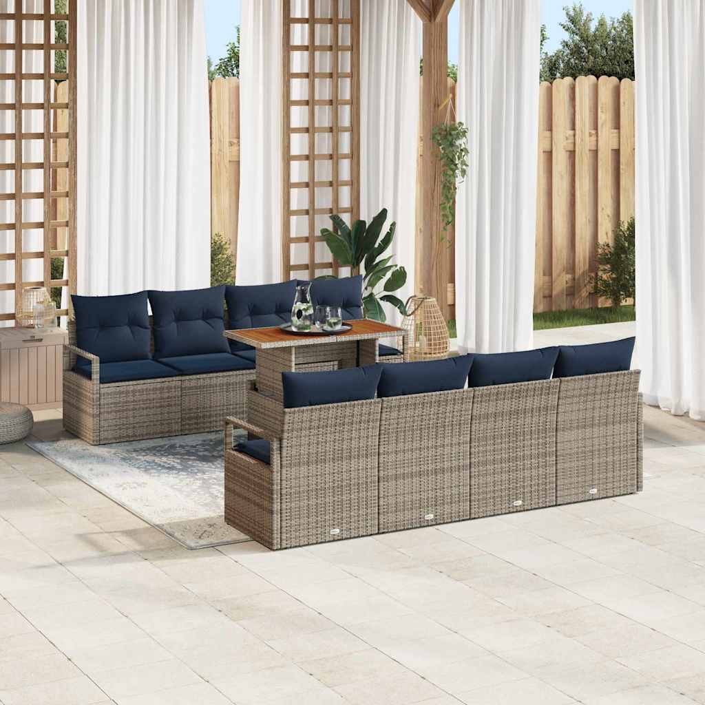 Conjunto de sofá de jardín 9 pcs Negro y Verde Azulado