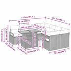 Conjunto de Comedor de Jardín con cojín 9 pcs Gris y marrón