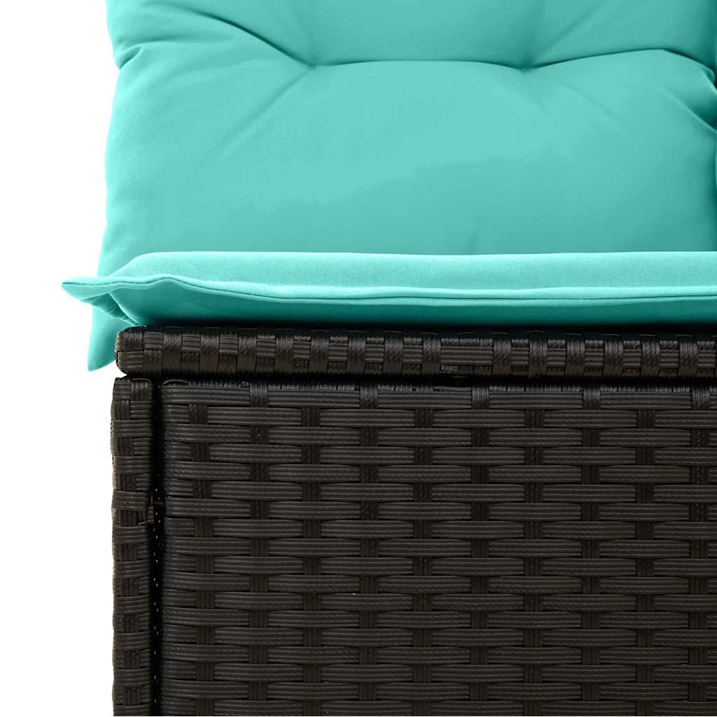 Conjunto de Comedor de Jardín 6 pcs Negro y Verde Azulado