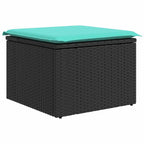 Conjunto de Comedor de Jardín 6 pcs Negro y Verde Azulado