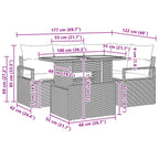 Conjunto de Comedor de Jardín 5 pcs Negro y Verde Azulado