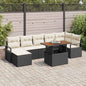 Conjunto de Jantar de Jardim com Almofada 8 peças Bege e Creme