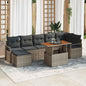 Conjunto de Jantar de Jardim com Almofada 8 peças Bege e Creme