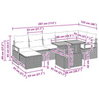 Conjunto de Comedor de Jardín 8 pcs Negro y Verde Azulado