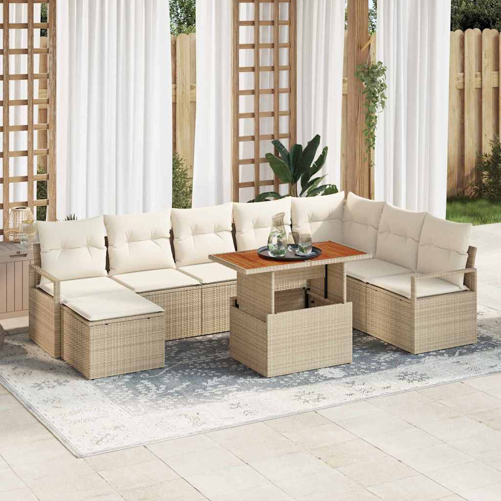 Conjunto de sofá de jardín Beige y Crema 100 x 100 x 71 cm