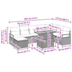Conjunto de Comedor de Jardín 9 pcs Negro y Verde Azulado