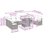 Conjunto de Comedor de Jardín con cojín 11 pcs Gris y marino