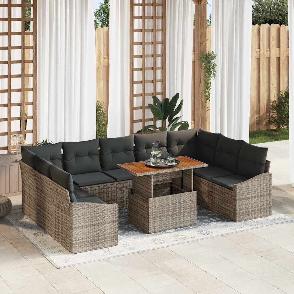 Conjunto de Comedor de Jardín 7 pcs Negro y Verde Azulado