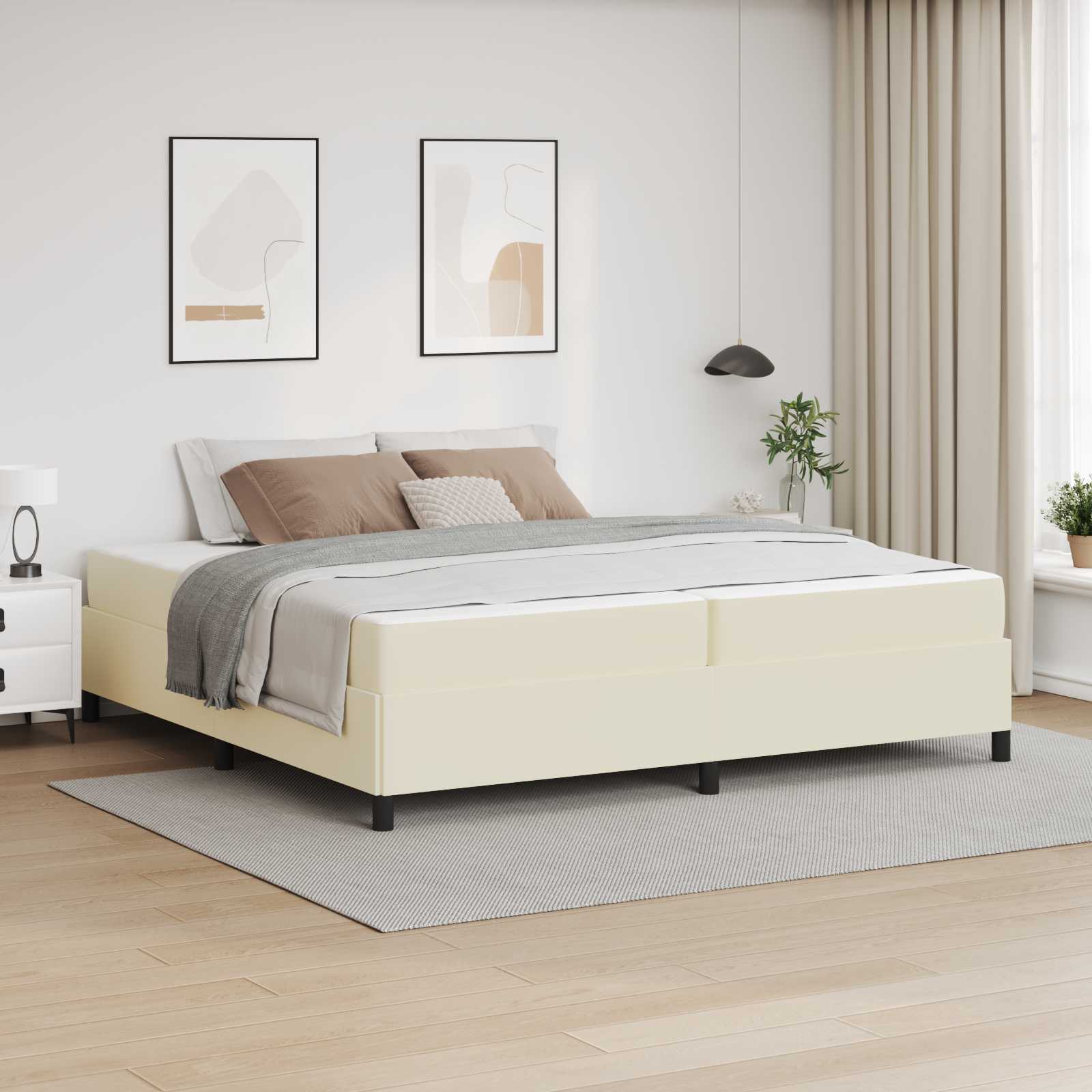Estrutura de cama Cappuccino 160 x 200 cm tecido