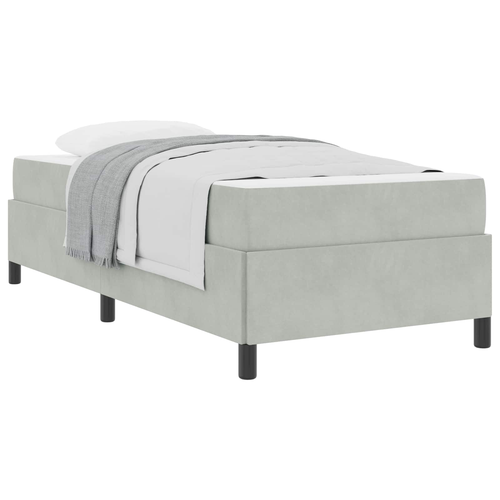 Estructura de cama con colchón Gris Claro 80 x 200 cm tela