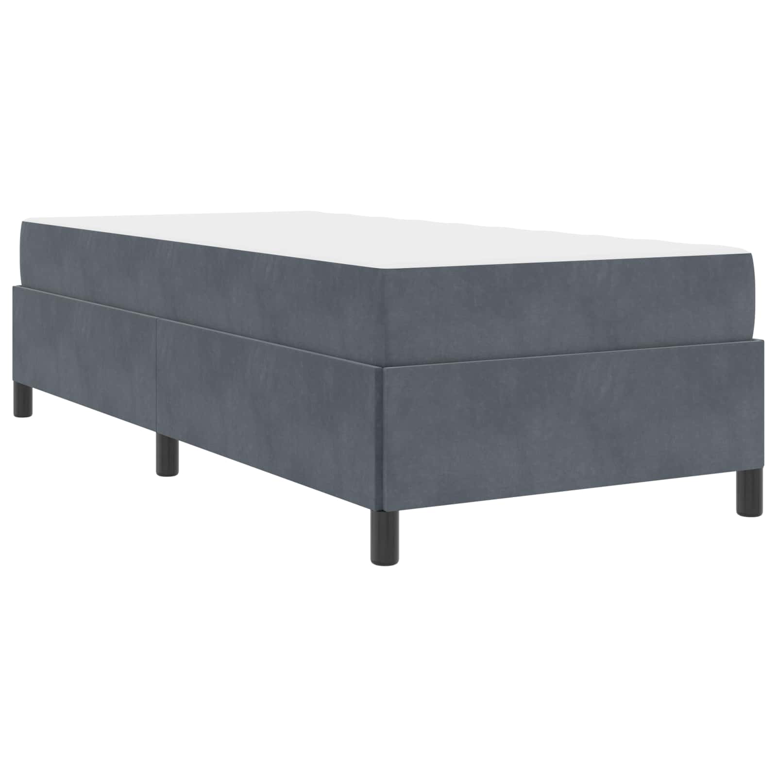 Estructura de cama con colchón Gris oscuro 80 x 200 cm tela