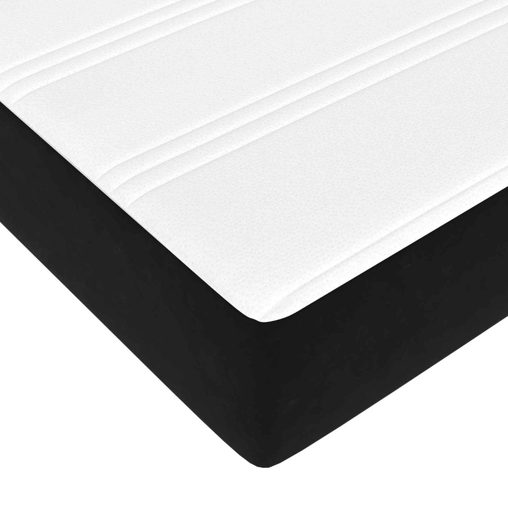 Estructura de cama con colchón Negro 80 x 200 cm tela
