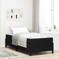 Estructura de cama con colchón Negro 80 x 200 cm tela