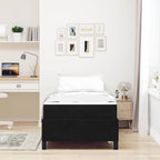 Estructura de cama con colchón Negro 80 x 200 cm tela