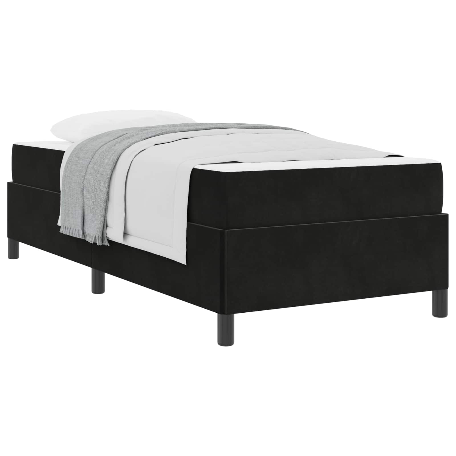 Estructura de cama con colchón Negro 80 x 200 cm tela