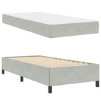 Estructura de cama con colchón Gris Claro 90 x 190 cm tela