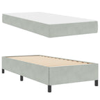 Estructura de cama con colchón Gris Claro 90 x 190 cm tela