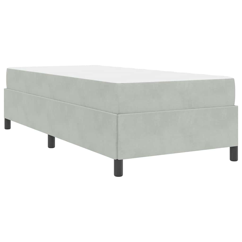 Estructura de cama con colchón Gris Claro 90 x 190 cm tela