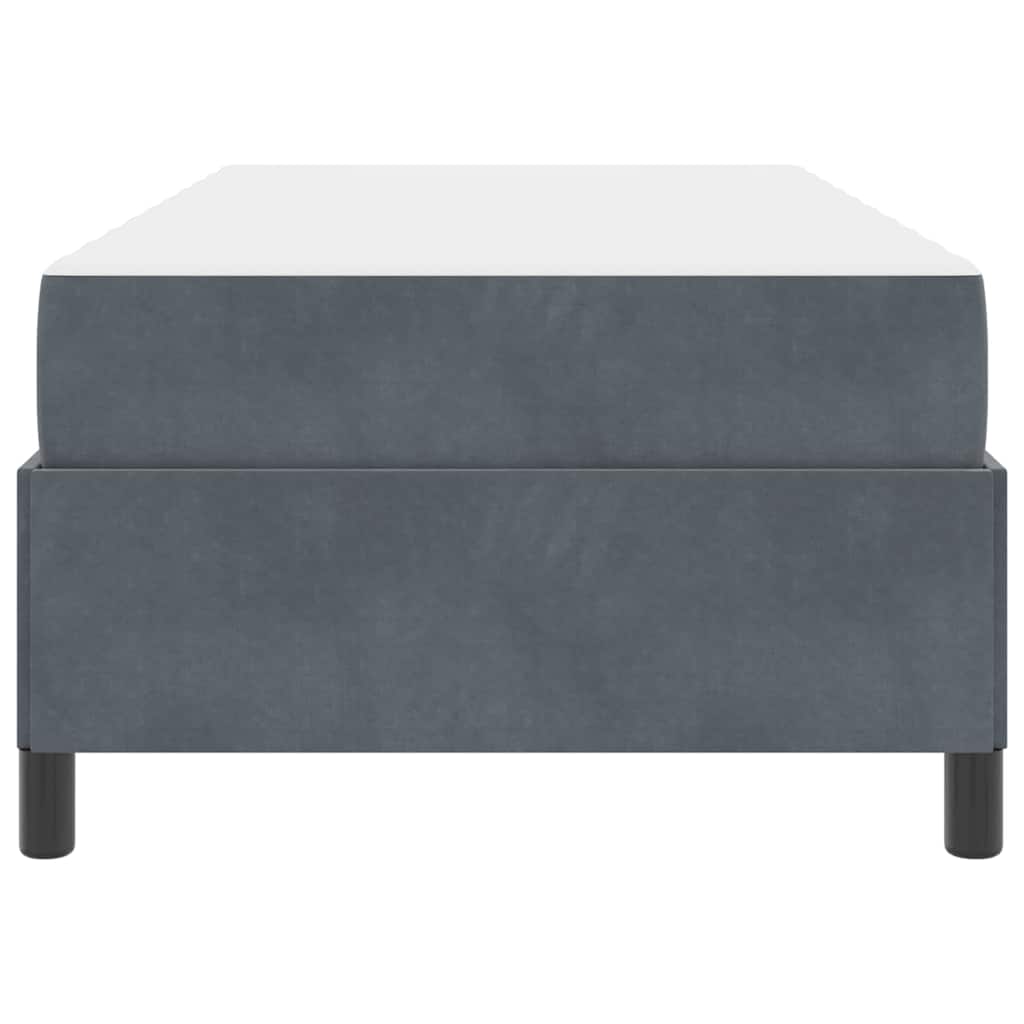 Estructura de cama con colchón Gris oscuro 90 x 190 cm tela