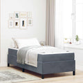 Estructura de cama con colchón Gris oscuro 90 x 200 cm tela