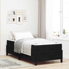 Estructura de cama con colchón Negro 90 x 200 cm tela