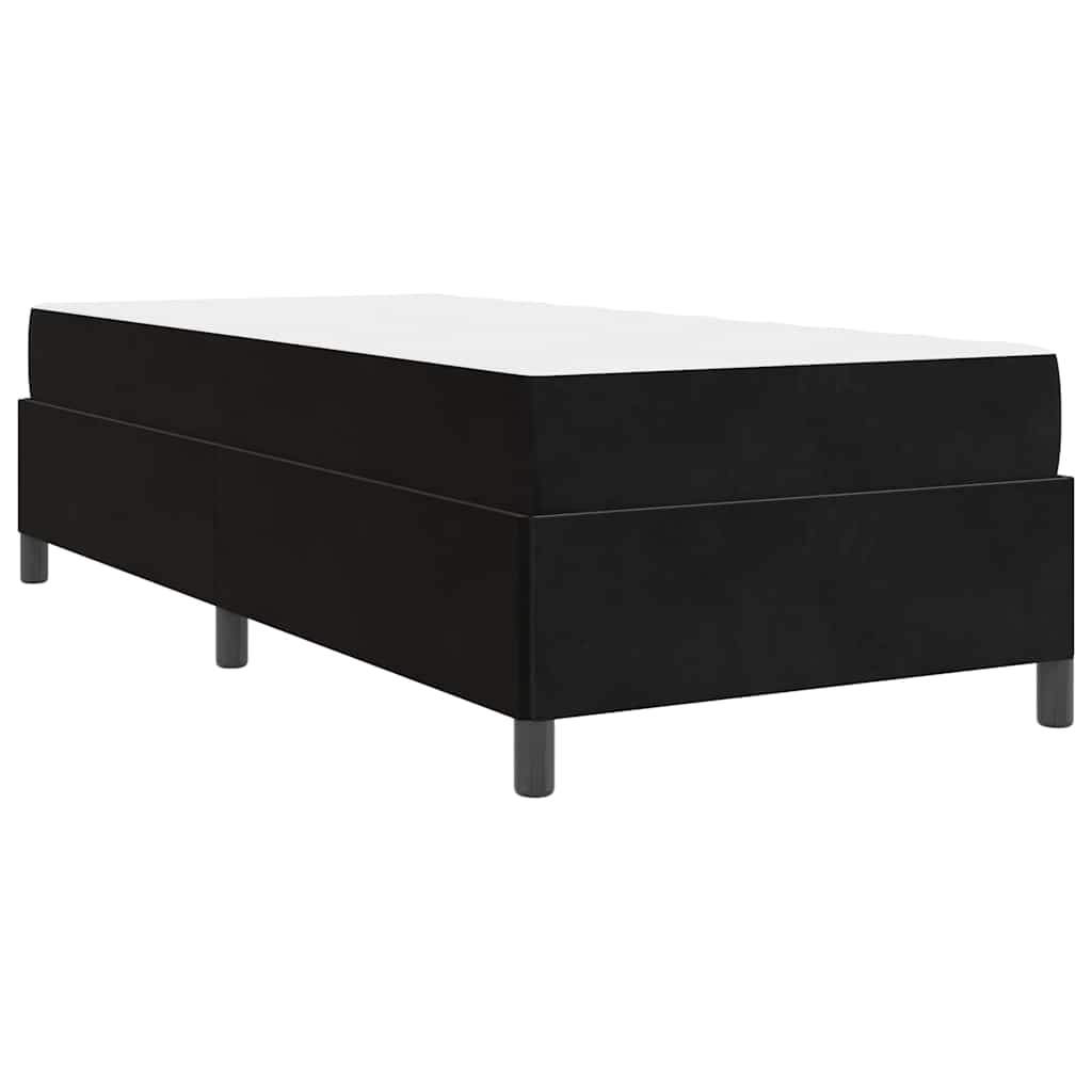 Estructura de cama con colchón Negro 90 x 200 cm tela
