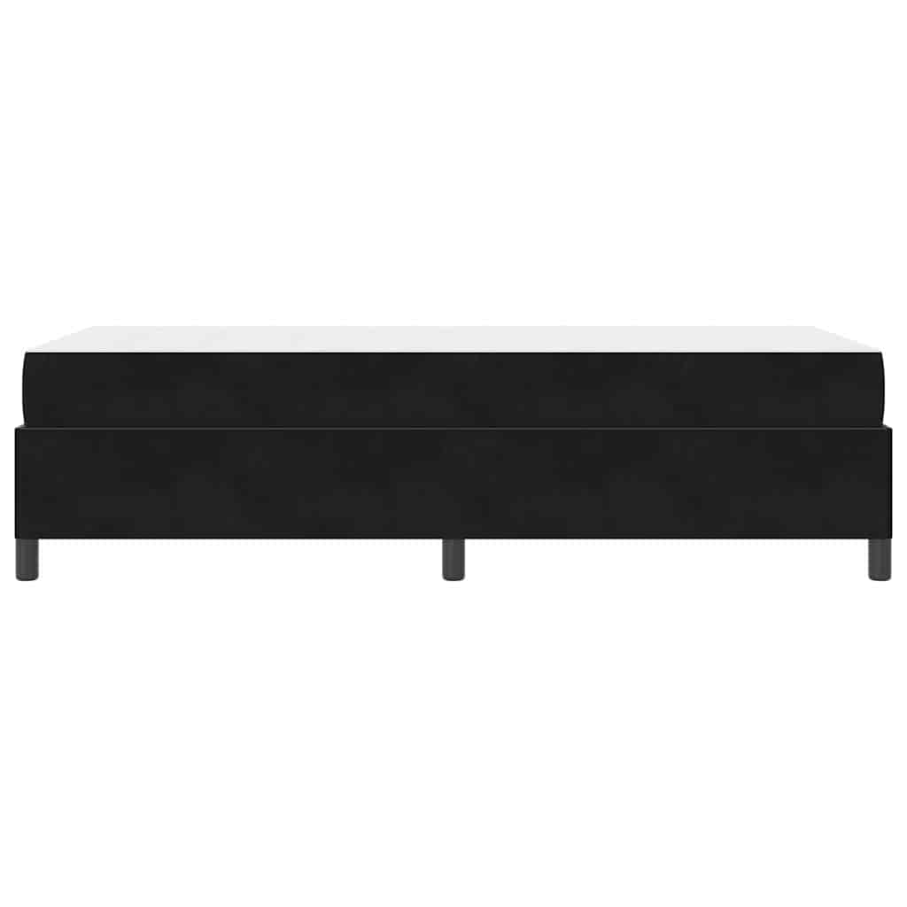 Estructura de cama con colchón Negro 90 x 200 cm tela
