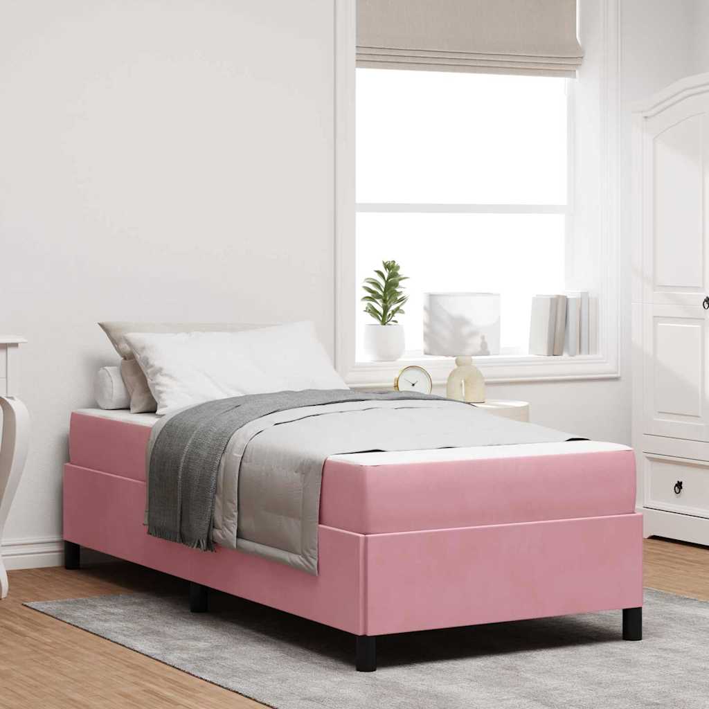 Estrutura de cama com colchão Rosa 100 x 200 cm tecido
