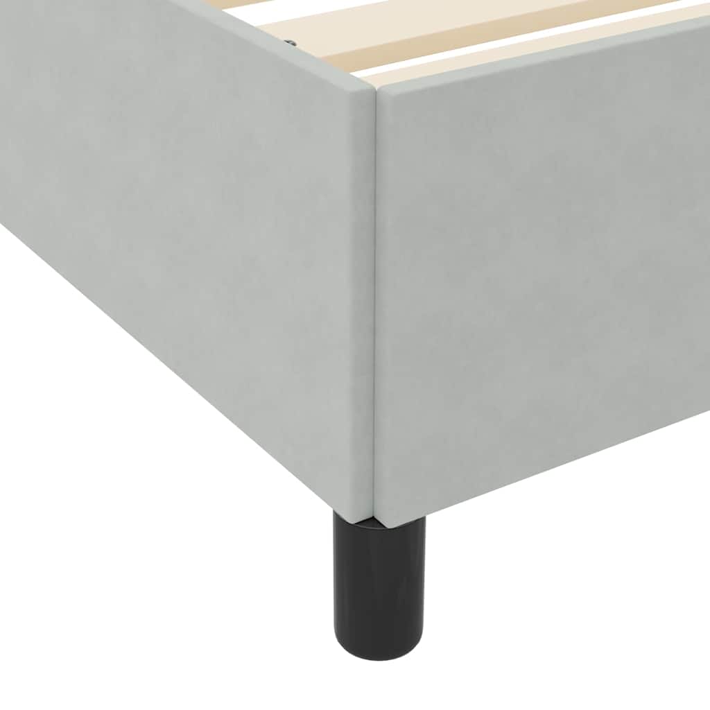 Estructura de cama con colchón Gris Claro 100 x 200 cm tela