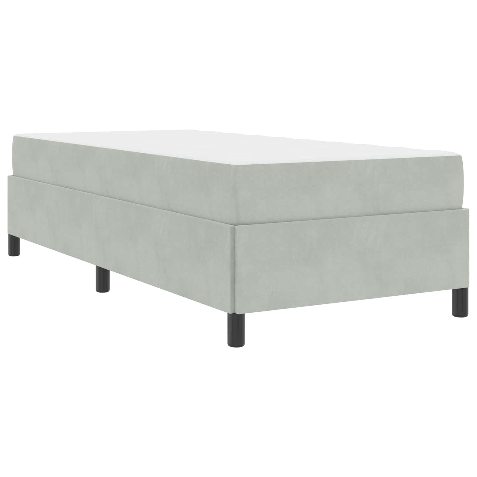Estructura de cama con colchón Gris Claro 100 x 200 cm tela