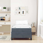 Estructura de cama con colchón Gris oscuro 100 x 200 cm tela