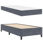 Estructura de cama con colchón Gris oscuro 100 x 200 cm tela
