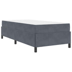Estructura de cama con colchón Gris oscuro 100 x 200 cm tela