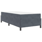 Estructura de cama con colchón Gris oscuro 100 x 200 cm tela