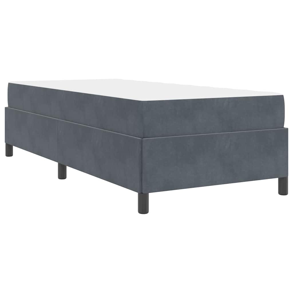 Estructura de cama con colchón Gris oscuro 100 x 200 cm tela