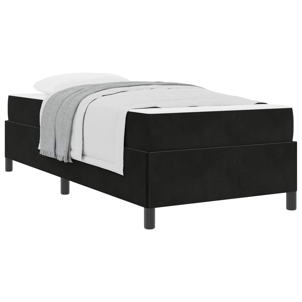 Estructura de cama con colchón Negro 100 x 200 cm tela
