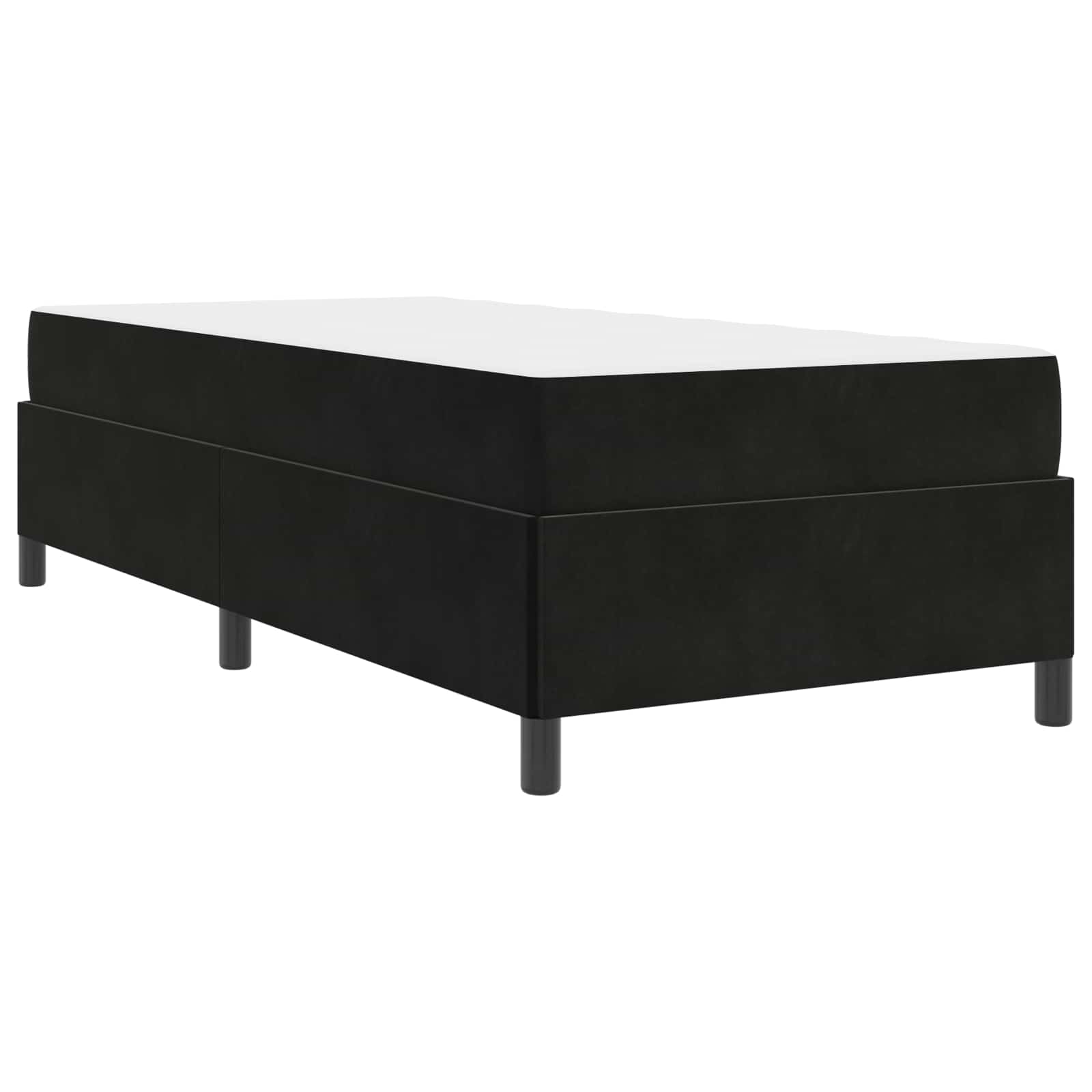 Estructura de cama con colchón Negro 100 x 200 cm tela