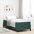 Estructura de cama con colchón Verde oscuro 100 x 200 cm tela