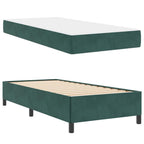 Estructura de cama con colchón Verde oscuro 100 x 200 cm tela