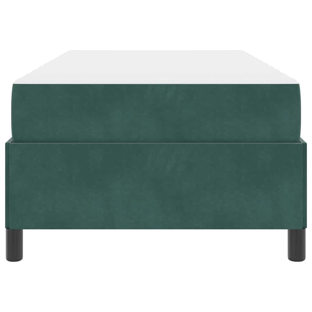 Estructura de cama con colchón Verde oscuro 100 x 200 cm tela