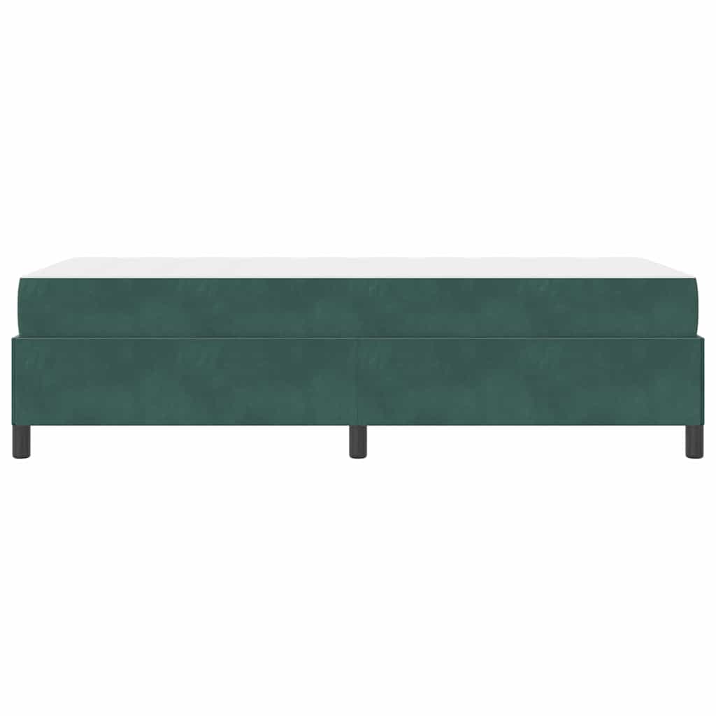 Estructura de cama con colchón Verde oscuro 100 x 200 cm tela