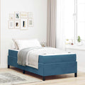 Estructura de cama con colchón Azul Oscuro 100 x 200 cm tela