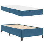 Estructura de cama con colchón Azul Oscuro 100 x 200 cm tela