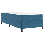 Estructura de cama con colchón Azul Oscuro 100 x 200 cm tela
