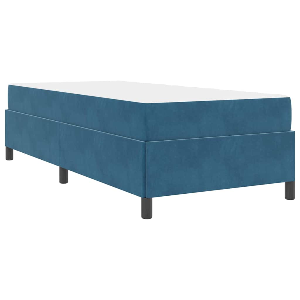 Estructura de cama con colchón Azul Oscuro 100 x 200 cm tela