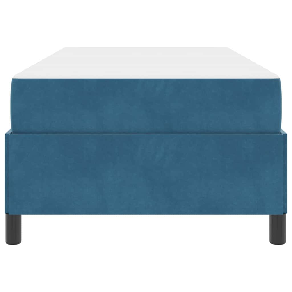 Estructura de cama con colchón Azul Oscuro 100 x 200 cm tela