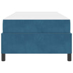 Estructura de cama con colchón Azul Oscuro 100 x 200 cm tela