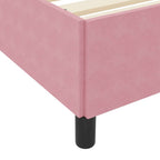 Estructura de cama con colchón Rosa 100 x 200 cm tela