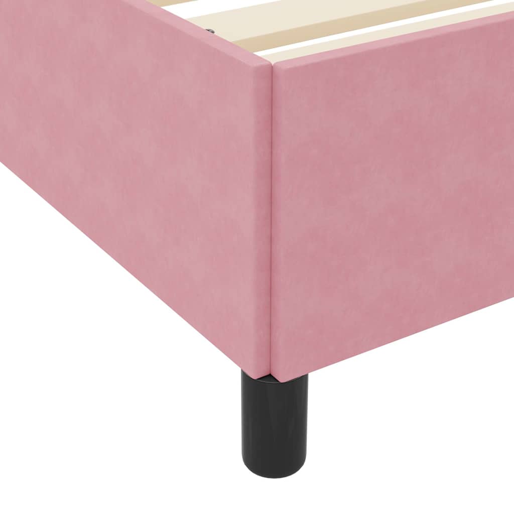 Estructura de cama con colchón Rosa 100 x 200 cm tela